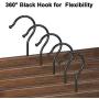TOPIA HANGER Wooden Pants Skirt Slacks Bottoms Hangers 10 Pack with Metal Anti-Wrinkle Clips, Premium Retro Finish with 360°Black Hooks- CT03A