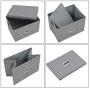 Polecasa Storage Bins with Lid-2 Pack-Removable Lid, Collapsible, Stackable, Linen Fabric. Storage Cubes Boxes Containers Organizer Basket for Home, Office, Bedroom, Closet, and Shelves(Medium| 26L)