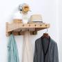 CiiBing Multifunction Coat Rack, Living Room Wall Hook Up Coat Rack Bathroom Hanger Solid Wood Coat Rack Creative Clothes Hanger 18 3078CM hat Shelves (Color : #2)