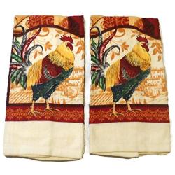 Farm Rooster Kitchen Decor Linen Set Includes 2 Dish Towel 2 Pot Holders 1 Oven Mitt | Kitchen Towel Set For Cooking, Baking, Housewarming and Kitchen Decoration (Set of 5 Piece)