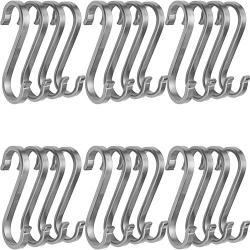 S Hooks Heavy-Duty Genuine Solid S Shaped Hanging Hooks Kitchen Spoon Pan Pot Hanging Hooks Hangers Multiple uses (3)