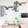 GGYDD Vintage Antlers Rack Coat Hooks, Wooden Wall-Mounted Hanger Rack Sturdy Coat Hooks for Clothes Hats Scarves-b 49x17x6cm(19x7x2)