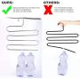 8 Pack Multi Pants Hangers Rack for Closet Organization,STAR-FLY Stainless Steel S-shape 5 Layer Clothes Hangers for Space Saving Storage