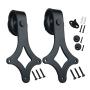 SMARTSTANDARD Sliding Barn Door Hardware Hangers 2pcs (Black)(Rhombic Shape Hangers)