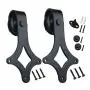 SMARTSTANDARD Sliding Barn Door Hardware Hangers 2pcs (Black)(Rhombic Shape Hangers)