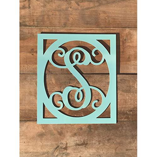 22" Rectangle Oval Metal Monogram Letter Door Hanger