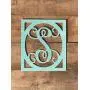 22" Rectangle Oval Metal Monogram Letter Door Hanger
