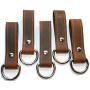 5 Pack - Buffalo Leather Dangler With D Ring Connector - Key Hanger - Knife Dangler - Multi Use - Key Fob Ring, Sheath Holder, Belt Loop - Genuine Leather - Handmade In The USA