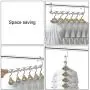 Luckindom Space Saving Clothes Hangers, Magic Metal Closet Hanger Organizers, 4 Pack Stainless Steel Wardrobe Clothing Cascading Hangers for Easy Storage of Pants, Shirts, Coats (Single Row)