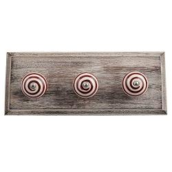 Indianshelf Handmade 1 Artistic Vintage Cream Wooden Strip Key Hooks Hangers/Heavy Duty Hooks for Wall