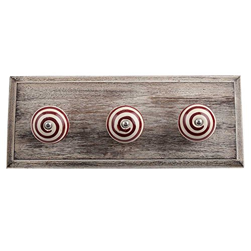 Indianshelf Handmade 1 Artistic Vintage Cream Wooden Strip Key Hooks Hangers/Heavy Duty Hooks for Wall