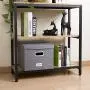 Prandom File Organizer Boxes - Set of 1 Collapsible Decorative Linen Filing Storage Hanging File Folders with Lids Office Cabinet Letter/Legal Size (17x14x11.2 inch)…