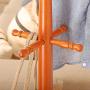 HGXC Solid Wood Coat Rack, Creative Floor-Standing Bedroom Hanger Porch Hanger Wood Color/White Clothes Hook (Color : Wood Color)