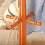 HGXC Solid Wood Coat Rack, Creative Floor-Standing Bedroom Hanger Porch Hanger Wood Color/White Clothes Hook (Color : Wood Color) HGXC Solid Wood Coat Rack, Creative Floor-Standing Bedroom Hanger Porch Hanger Wood Color/White Clothes Hook (Color : Wood Color)