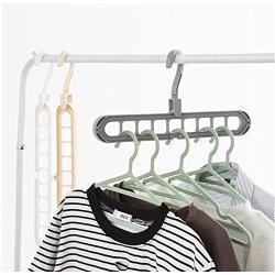 10pcs Random Color Multi-Function Folding Magic Hanger Nine-Hole Rotating Magic Clothes Hanger Wardrobe Drying Clothes Home Bedroom Storage Holder