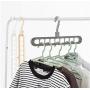 10pcs Random Color Multi-Function Folding Magic Hanger Nine-Hole Rotating Magic Clothes Hanger Wardrobe Drying Clothes Home Bedroom Storage Holder