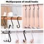 Outivity 20 Pack S Shaped Hooks,3.15''Heavy Duty S Hooks,Space Aluminum S Hooks for Hanging,S Hooks for Clothes,Bags,Towels,Plants,Kitchenware Hanger-Silver+Black