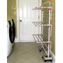 idee BDP-V23 Foldable Rolling 3-tier Clothes Laundry Drying Rack with with Stainless Steel Hanging Rods, Collapsible Shelves and Base for Easy Storage, Made-in-Korea, Premium Size, Orange