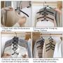 MEYUEWAL Detachable 5 Velvet Hangers Space Saving Hangers for Clothes Stainless Steel Non-Slip Foam Padded Clothing Hangers Metal Closet Storage Organizer for Pants Shirts Jeans Trousers 5-Tier Black