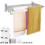 Mai Hongda Accordion Wall Mounted Drying Rack Stainless Steel Clothes Retractable Folding Accordian Wall Hanger Hanging Towel Holder 60lb Capacity for Laundry Bathroom No Drilling (17-32inch Variable) Mai Hongda Accordion Wall Mounted Drying Rack Stainless Steel Clothes Retractable Folding Accordian Wall Hanger Hanging Towel Holder 60lb Capacity for Laundry Bathroom No Drilling (17-32inch Variable)