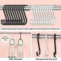 Outivity 20 Pack S Shaped Hooks,3.15''Heavy Duty S Hooks,Space Aluminum S Hooks for Hanging,S Hooks for Clothes,Bags,Towels,Plants,Kitchenware Hanger-Silver+Black