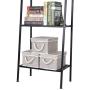 JS HOME Foldable Basket Organizer Bin, Polyester Storage Boxes with Strong Cotton Rope Handle and Lid, Grey, Small, 3-Pack