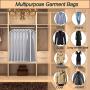 UOUEHRA Moth Proof Garment Bag 40 inch Lightweight Clear White PEVA Breathable Suit Bags (Set of 6) with Study Full Zipper for Suit Clothes Storage Closet