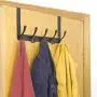 WEBI Over The Door Hook,Over The Door Towel Rack,Door Hanger Over Door Coat Rack Towel Hanger for Towels,Clothes,Bathroom,Black