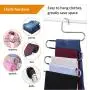 IEOKE Pant Hangers Durable Slack Hangers Multi Layers Stainless Steel Space Saving Clothes Hangers - Closet Storage for Jeans Trousers 4 Pack
