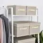 GRANNY SAYS Closet Organizer Bins with Lid, Storage Basket for Shelves, Closet Bins with Handle, Home and Office Boxes Organizer, Beige, Large, 3-Pack GRANNY SAYS Closet Organizer Bins with Lid, Storage Basket for Shelves, Closet Bins with Handle, Home and Office Boxes Organizer, Beige, Large, 3-Pack