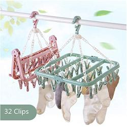 3PC Random Color 32 Clips Drying Rack Sock Holder Portable Windproof Towel Folding Cloth Hanger Rack Clothespin Wardrobe Hangers Decoration