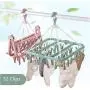3PC Random Color 32 Clips Drying Rack Sock Holder Portable Windproof Towel Folding Cloth Hanger Rack Clothespin Wardrobe Hangers Decoration