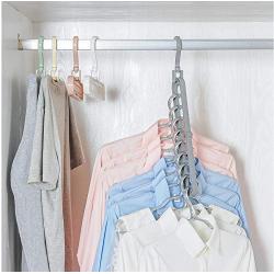 10pcs Random Color 9 Holes Clothes Coat Hanger Organizer Multi-Port Support Clothes Drying Racks Plastic Cabinet Storage Rack Hangers for Clothes