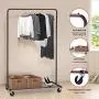 Simple Trending Clothes Garment Rack, Clothing Rolling Rack with Mesh Storage Shelf on Wheels, Bronze Simple Trending Clothes Garment Rack, Clothing Rolling Rack with Mesh Storage Shelf on Wheels, Bronze