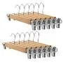 Tosnail 12 Pack Natural Wooden Hangers Skirt Pants Hangers with Clips Tosnail 12 Pack Natural Wooden Hangers Skirt Pants Hangers with Clips