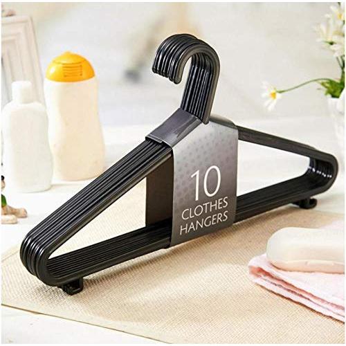 10pcs Adult Coat Hangers Strong Plastic Clothes Hangers for Tops/Skirts/Dresses/Trousers Non-Slip Hanger Hook