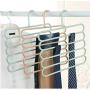 Pants Hangers Holders Multifunction Trousers Hanger Storage Rack Clothes Hanger Tie Scarfs Belt Towel Non-Slip Magic Hanger 5PC Color Random