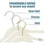 Closet Complete Premium Quality Velvet Hangers, Ivory Set of 50