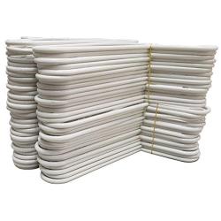 HB-101 Durable White Plastic Hangers - Pack of 60