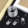 Powlankou Picture Hanging Kit Including 50 Pcs D-Ring Picture Hangers with Screws and 100 Feet Picture Hanging Wire, Supports up to 30 lbs