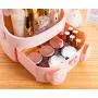 Sooyee Cat Shape Makeup Organizer, Modern Jewelry and Cosmetic Storage Display Boxes with Heart Shaped Handle, Waterproof Dustproof Design Great for Bathroom, Dresser, Vanity and Countertop (Pink)
