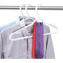 TIMMY Plastic Hangers 40 Pack Heavy Duty Clothes Hangers with Built-in Grip Non-Slip Pads Space Saving Super Lightweight Organizer for Closet Wardrobe,Perfect for Blouses Shirts and More(White&Grey)