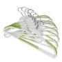 Whitelotous 10pcs Anti-Slip Standard Coat Hanger Wet Dry Clothes Racks Space Saving Hangers(Light Green)