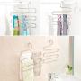 CloversStar 1 Pack Stainless Hanger S Type for Pants Trousers Clothes Towel Scarf Space Saving Closet Organizer 5 Layers