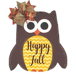 Happy Fall Hoot Owl Door Hanger, Woodland Animals, Owl Wreath Sign, Thanksgiving Autumn Decor, Family Name Owl