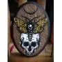 Deaths-Head Hawkmoth on Skull Crescent Moon Hand Made 4 Hook Jewelry Key Hanger Organizer Deaths-Head Hawkmoth on Skull Crescent Moon Hand Made 4 Hook Jewelry Key Hanger Organizer