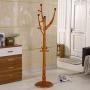 YJA Coat Rack Stand Coat Rack Heavy Duty Hat Clothes Stand Heavy Duty Hat Hanger with 3 Hooks for Office Entrance Clothes Storage Shelves (Color : Light Brown)