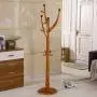 YJA Coat Rack Stand Coat Rack Heavy Duty Hat Clothes Stand Heavy Duty Hat Hanger with 3 Hooks for Office Entrance Clothes Storage Shelves (Color : Light Brown)