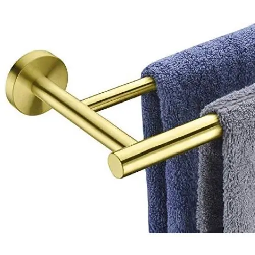 Hoooh Double Bath Towel Bar 36-Inch Stainless Steel Hand Towel Rack for Bathroom Wall Mount Brushed Gold, A102L90-BG Hoooh Double Bath Towel Bar 36-Inch Stainless Steel Hand Towel Rack for Bathroom Wall Mount Brushed Gold, A102L90-BG