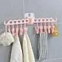 ETbotu Bathrooms Hanger Rack Clothespin Portable Multifunctional Hanging Drying Rack for Home Kitchen Travel Storage Pink 4816.81.5cm ETbotu Bathrooms Hanger Rack Clothespin Portable Multifunctional Hanging Drying Rack for Home Kitchen Travel Storage Pink 4816.81.5cm